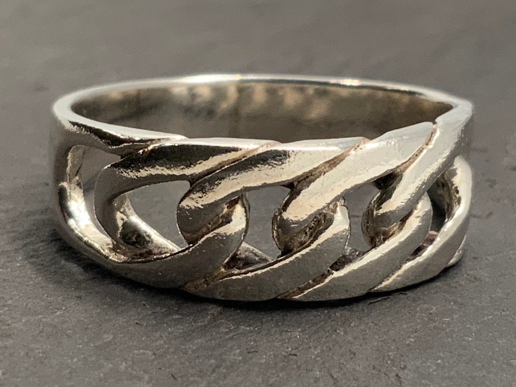 ヴィンテージ！Silver Chunky Tapered Band リング VTG Taxco Mexico Modernist 925 Sterling Silver Ring Band