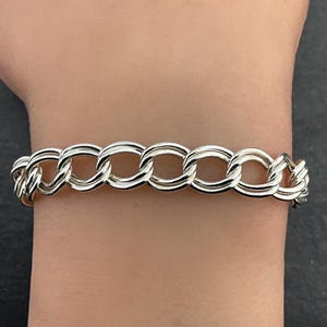 Vintage Sterling Silver Double Link Bracelet