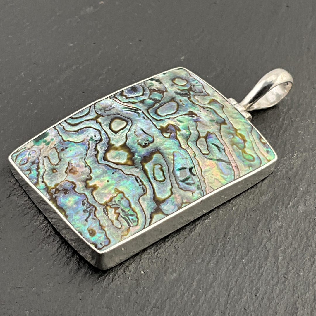 Vintage Mother of Pearl Sterling Silver Statement Pendant - Etsy Australia