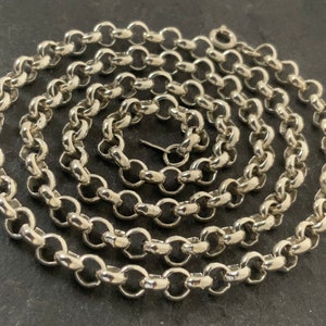 Vintage Heavy Sterling Silver Belcher Rolo Link Necklace