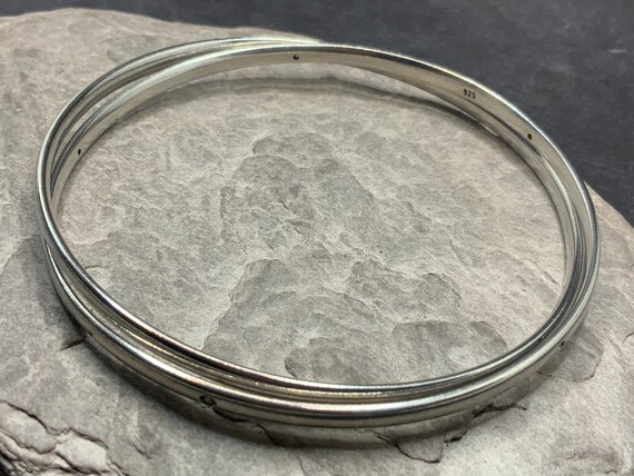 Vintage Diamond Solid Sterling Silver Interlockin… - image 3