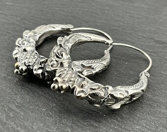 Vintage Sterling Silver Hoop Earrings