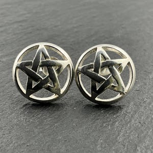Vintage sterlingzilveren pentagram oorknopjes