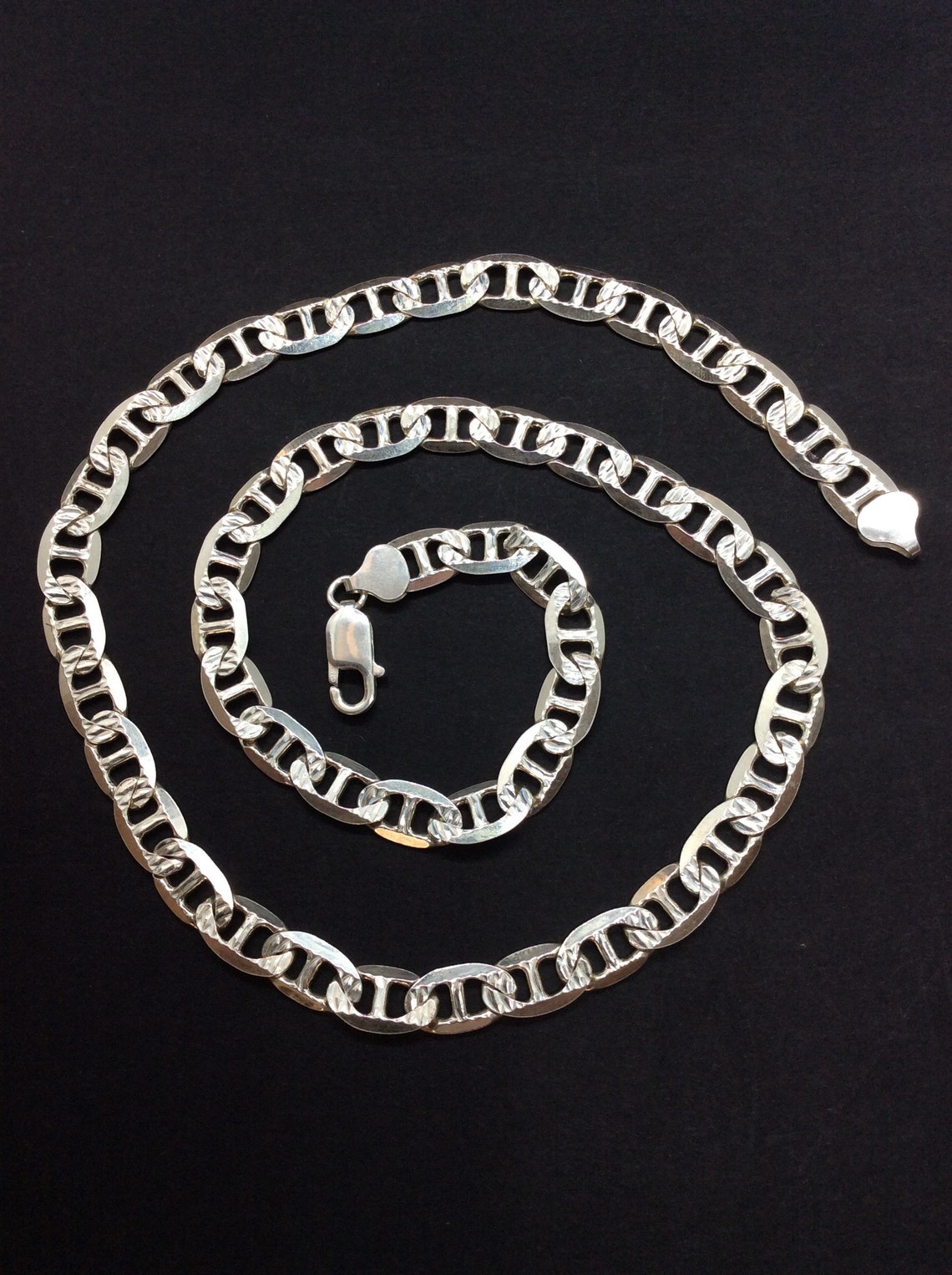 Vintage Heavy Sterling Silver Chain Etsy