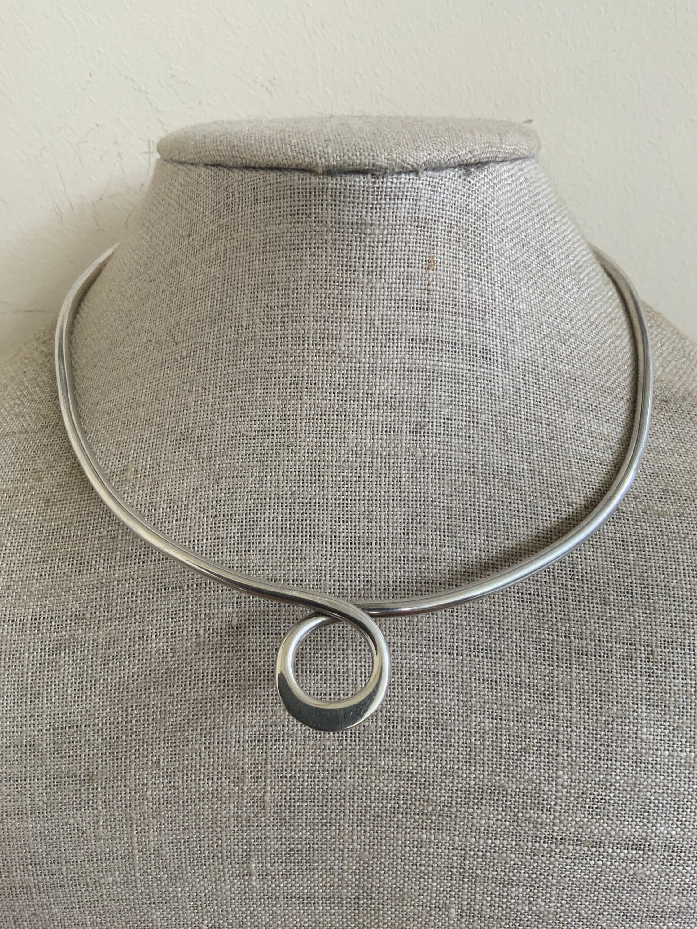 Vintage silver choker necklace sale