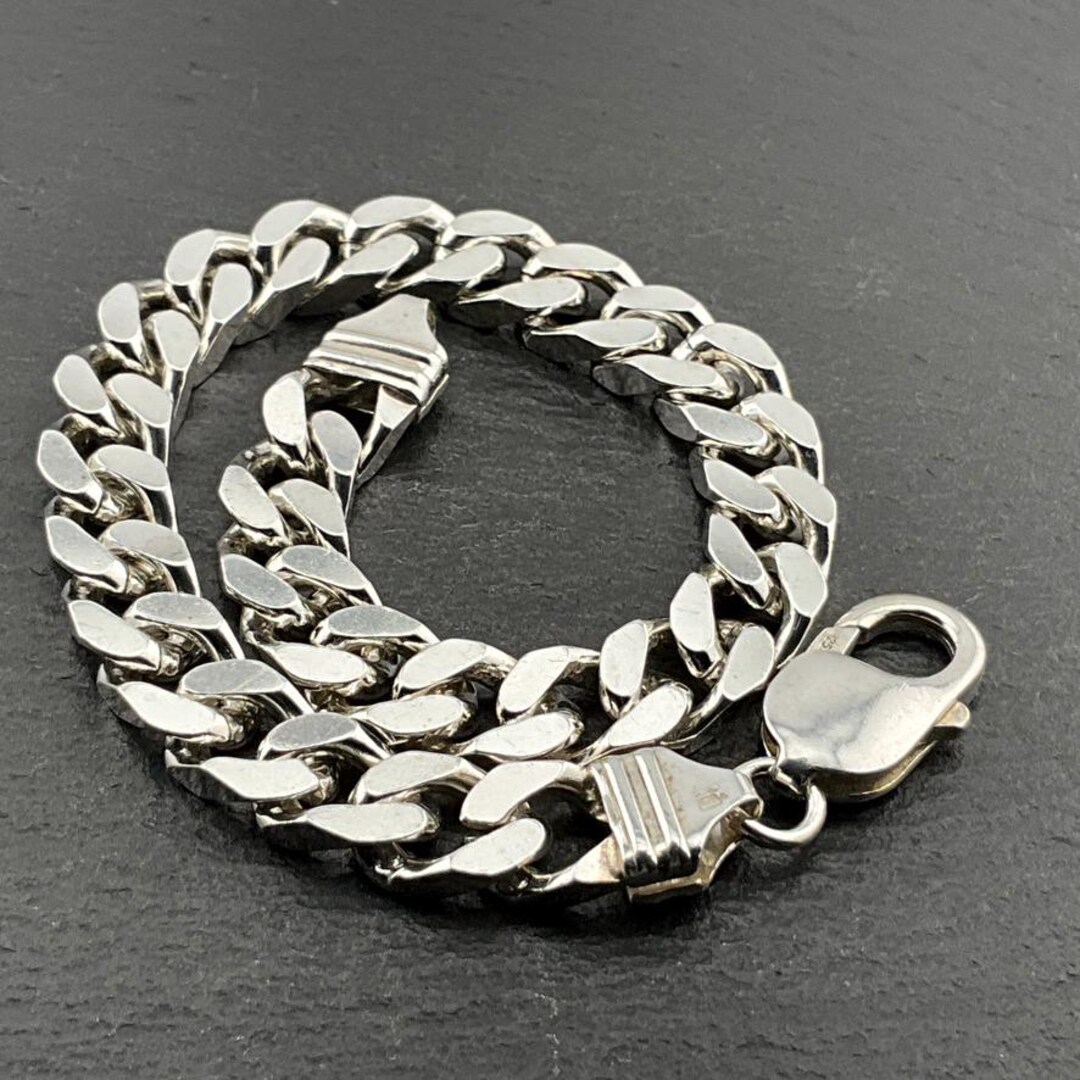 Vintage Sterling Silver Curb Link Bracelet - Etsy