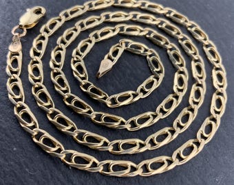 Vintage 9ct Gold Halskette ausgefallene Gliederkette