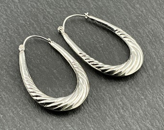 Vintage Sterling Silver Hoop Earrings