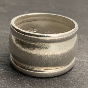 Vintage Sterling Silver Wide Chunky Band Ring, UK Size O, US Size 71/2, EU Size 55 1/4