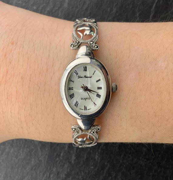 Vintage Solid Sterling Silver Quartz Wrist Watch - Etsy
