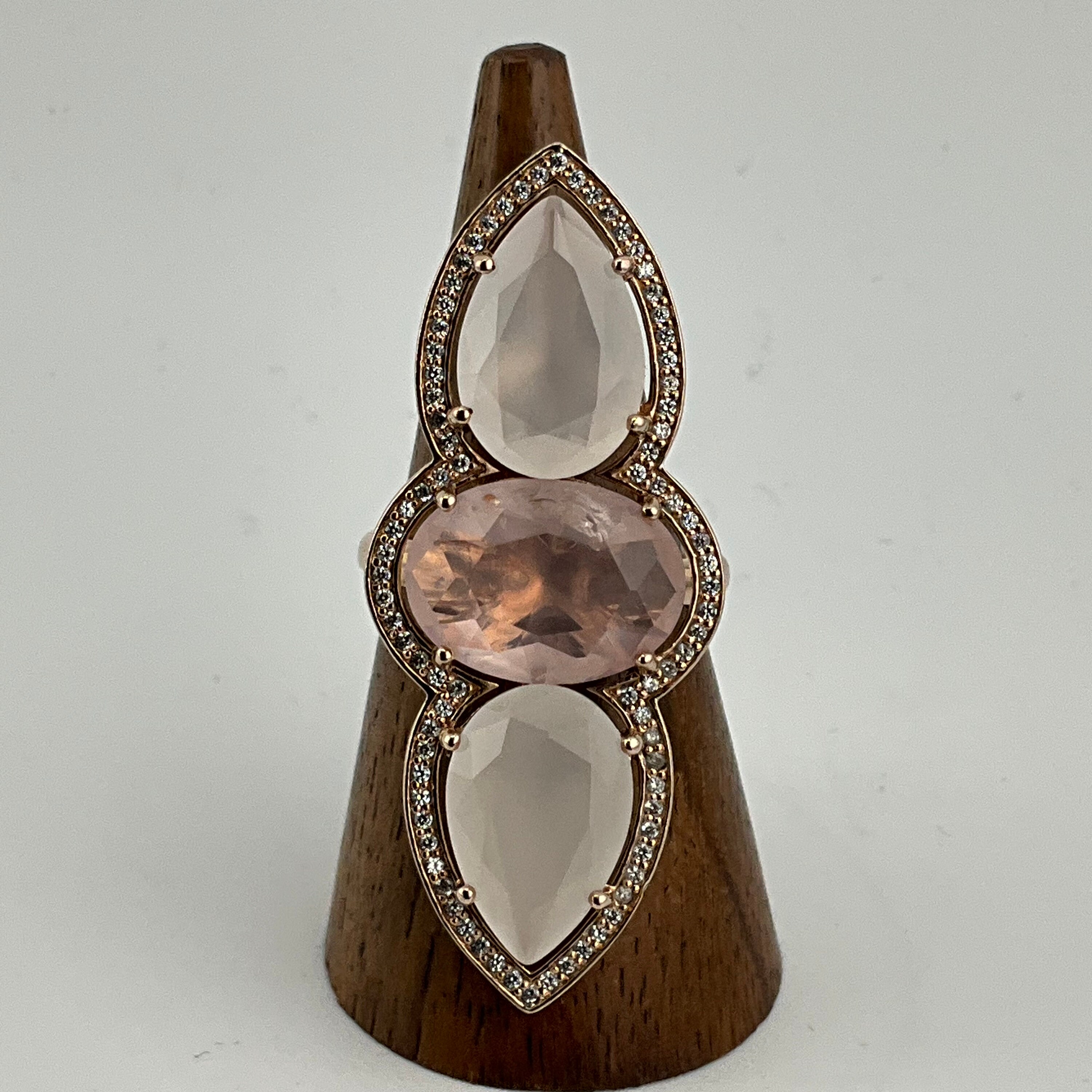 Anillo de plata esterlina bañado en oro rosa de 18 quilates con