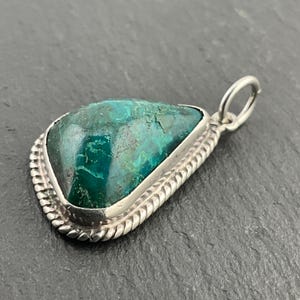 Vintage Turquoise Fancy Sterling Silver Pendant Necklace