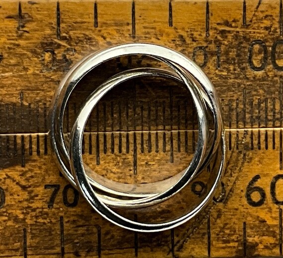 Vintage Interlocking Sterling Silver Bands Ring, … - image 6