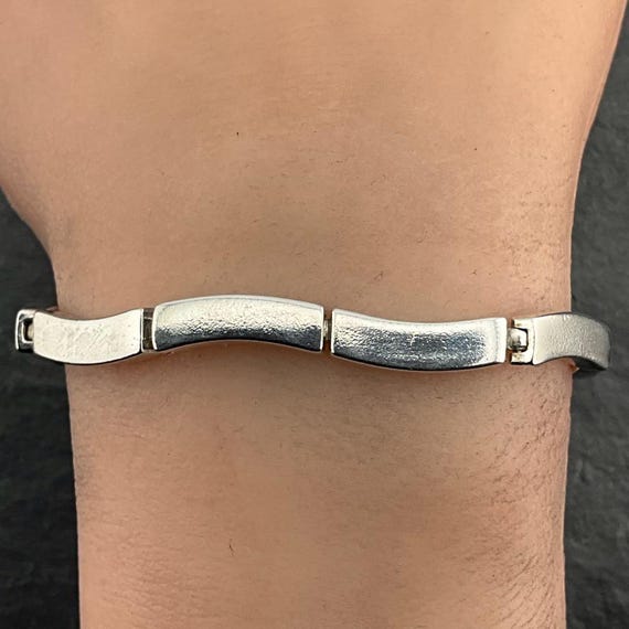 ヴィンテージ スターリングシルバー ウェーブ スクエア パネル リンク