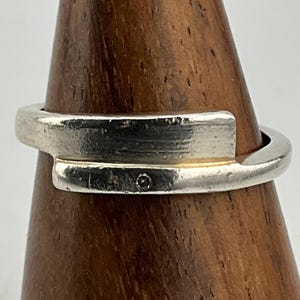 Vintage Diamant Sterling Silber Bandring, UK Größe O, US Größe 7, EU Größe 54