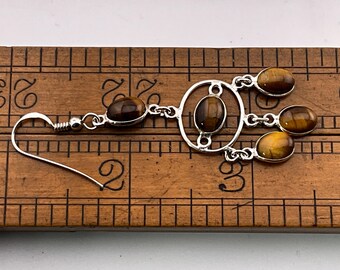 ABIGY Orecchini A Forma Di Ape In Argento Sterling 925 Con Occhio Di Tigre, Gioielli Vintage Donna, Ipoallergenici, Regalo Unico