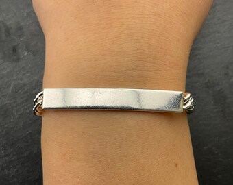 Vintage Chunky Sterling Silver ID Bracelet - Etsy