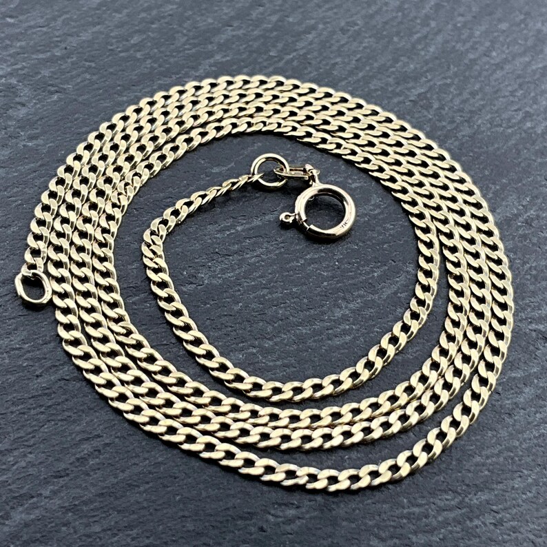 Curbed Chain Vintage 9ct Gold Curbed Chain Necklace - Etsy