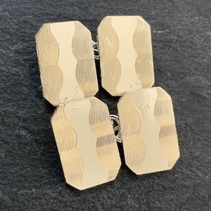Vintage 9ct Gold Sterling Silver Cufflinks