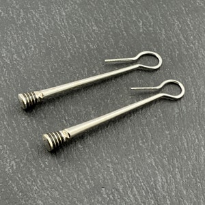 Vintage Sterling Silver Long Dangle Earrings