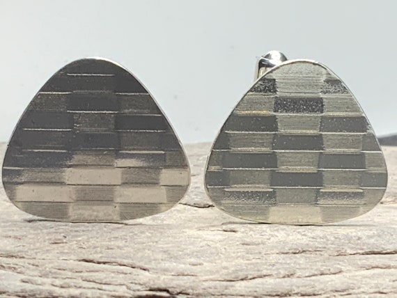 Vintage Sterling Silver Solid Engine Turned Cuffl… - image 7