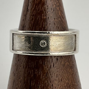 Vintage Diamant Sterling Silber Bandring, UK Größe O, US Größe 7, EU Größe 54
