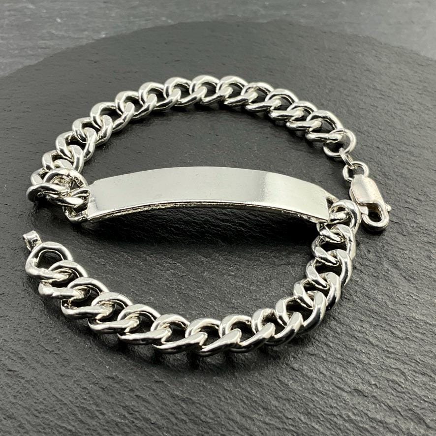 アクセサリー Vintage Silver925 ID Bracelet Vintage Sterling Silver ID Bracelet - Etsy
