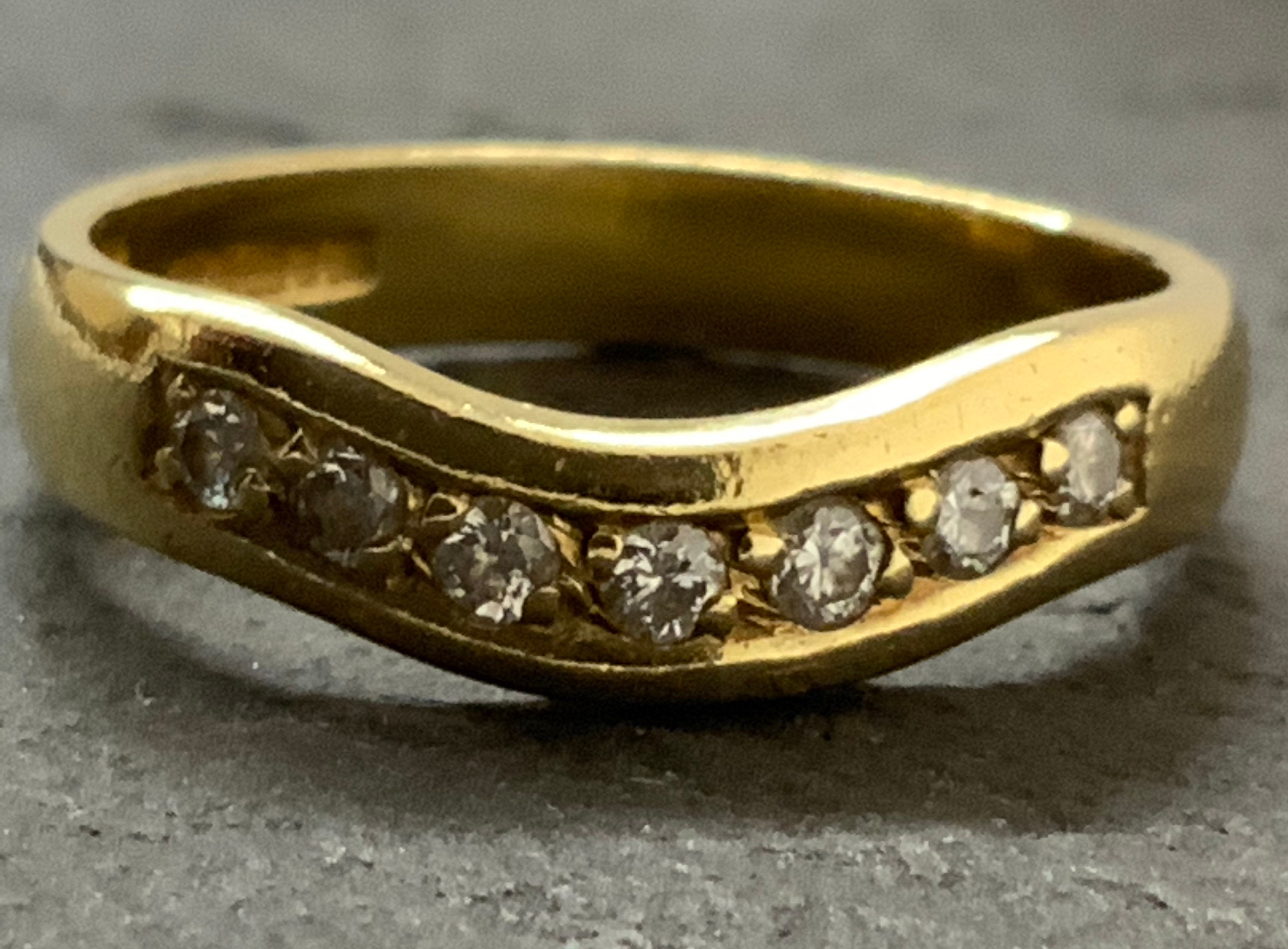 9ct White Gold Diamond Wishbone Ring Channel Set Eternity Anniversary Band  | eBay