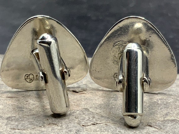 Vintage Sterling Silver Solid Engine Turned Cuffl… - image 4