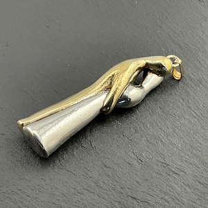 Vintage Sterling Silver Embracing Lovers Statement Pendant
