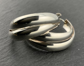 Vintage Sterling Silver Hoop Earrings