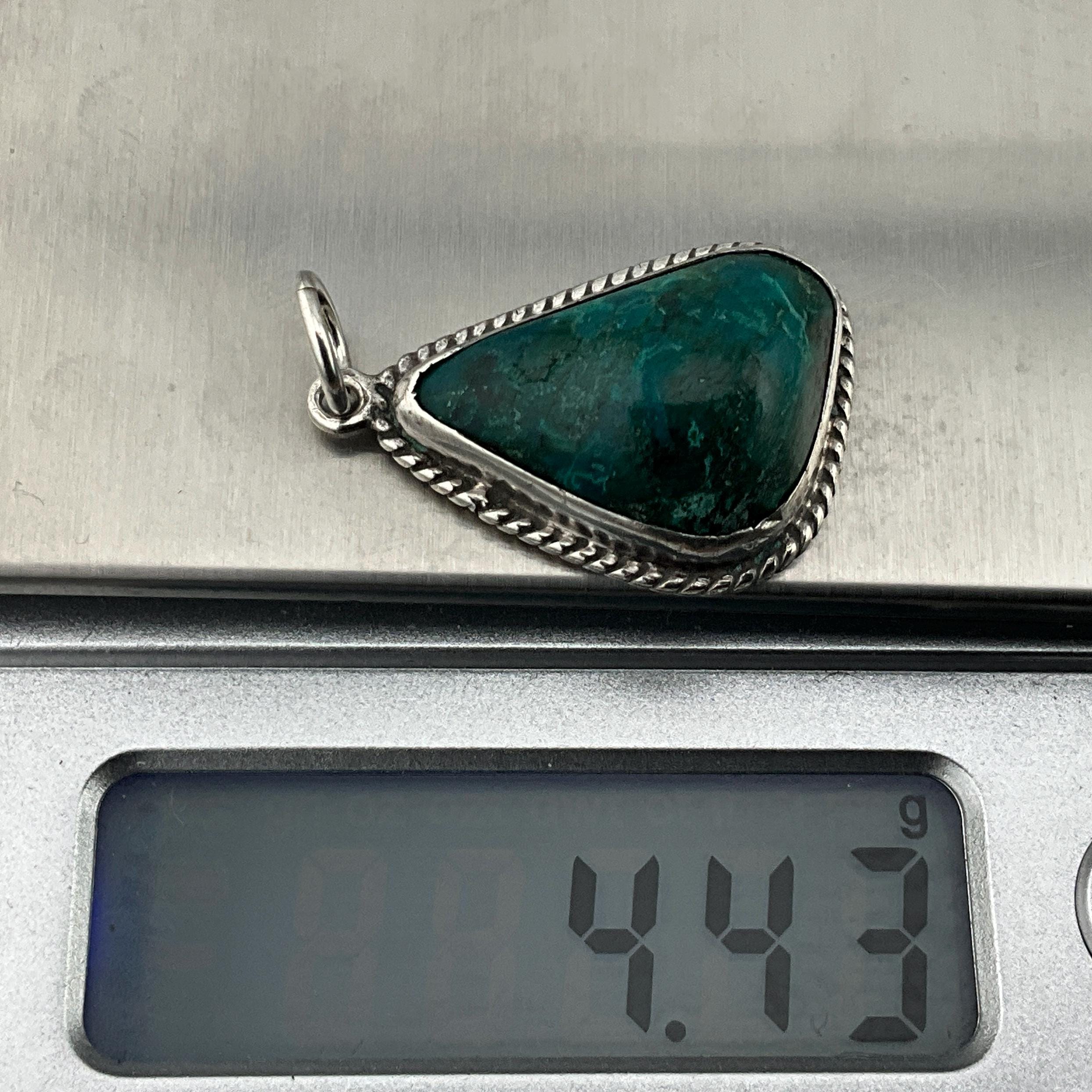 ヴィンテージターコイズファンシースターリングシルバーペンダント