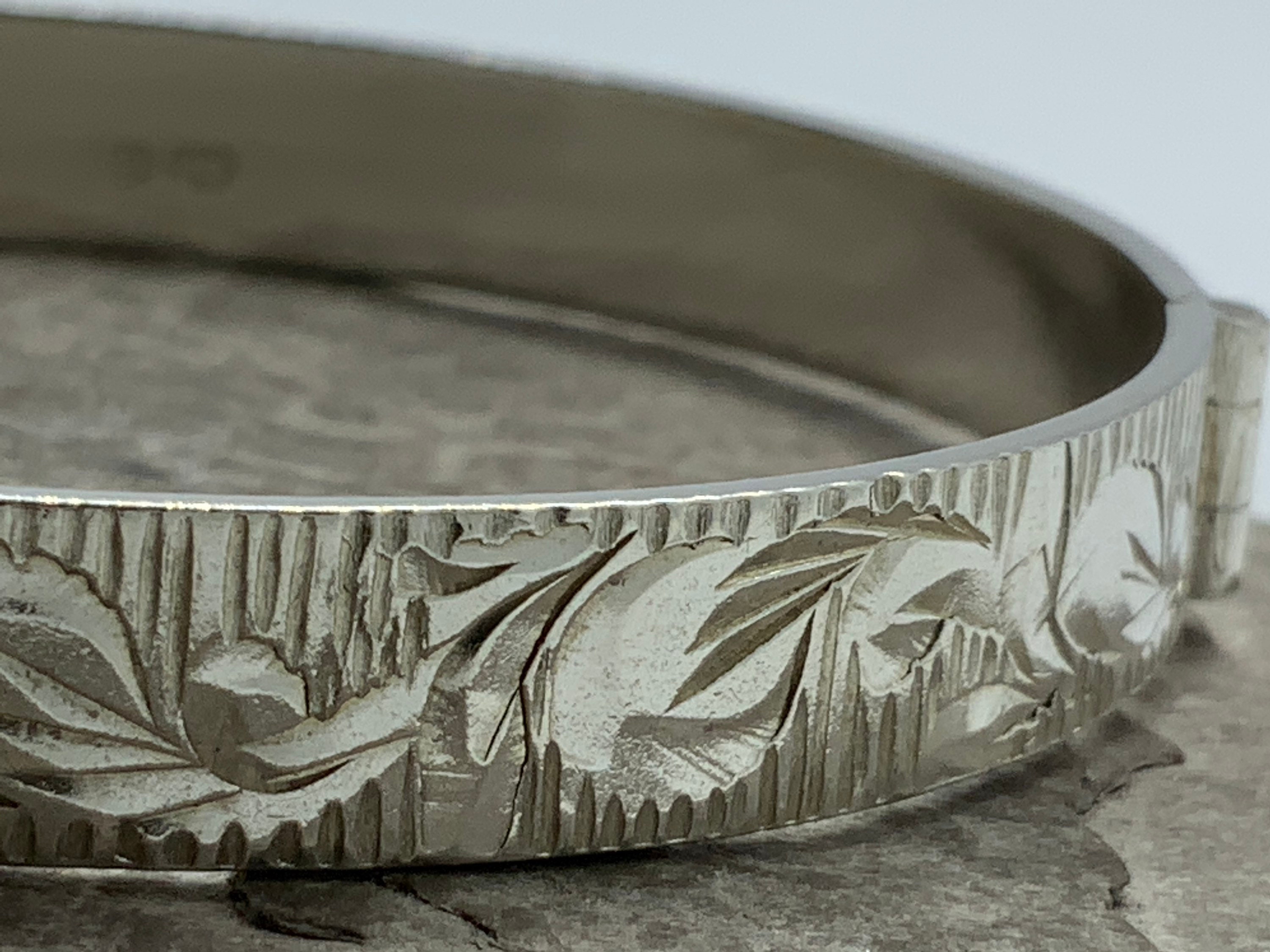 Vintage British Silver Bangle Bracelet イギリス ヴィンテージ