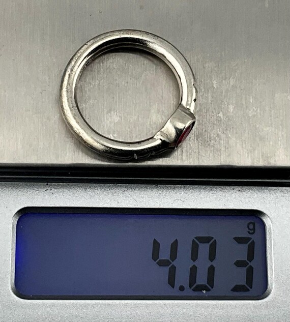 Vintage Ruby Sterling Silver Solitaire Ring, UK S… - image 10