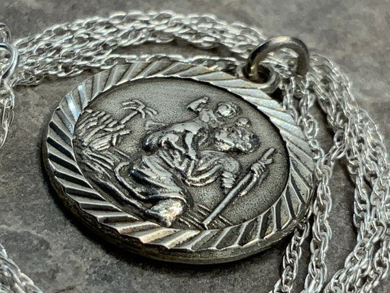 Vintage St. Christopher Stainless Steel Medal Pendant Catholic Patron Saint  Necklace Religious Amulet Jewelry Gift Men Women - AliExpress