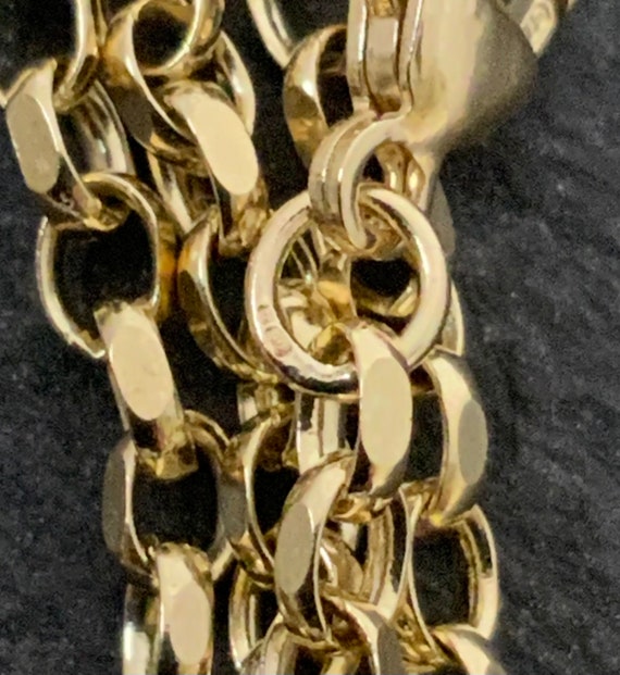 Vintage Super Long Solid 9ct Gold Fancy Rolo Belc… - image 4