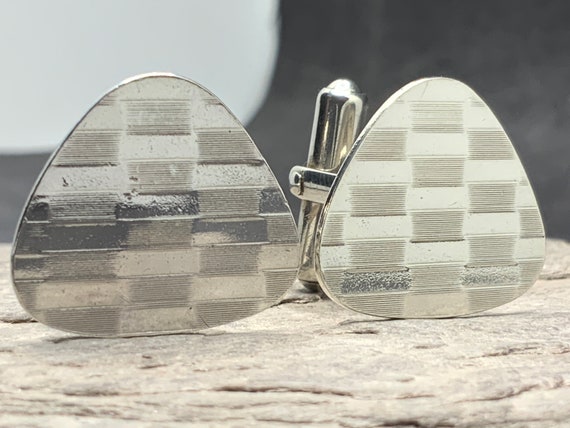 Vintage Sterling Silver Solid Engine Turned Cuffl… - image 10