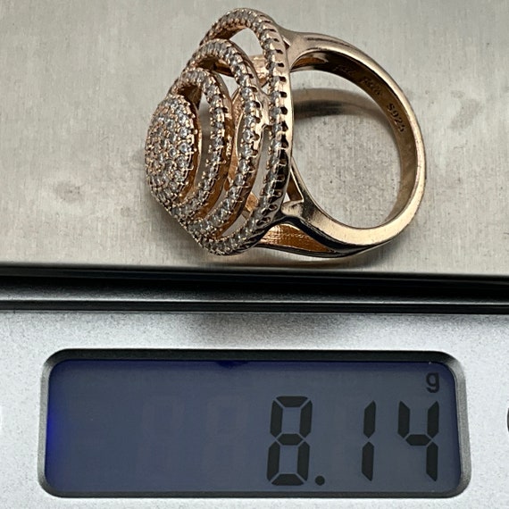 Genuine Folli Follie Cubic Zirconia Sterling Silver Statement Ring