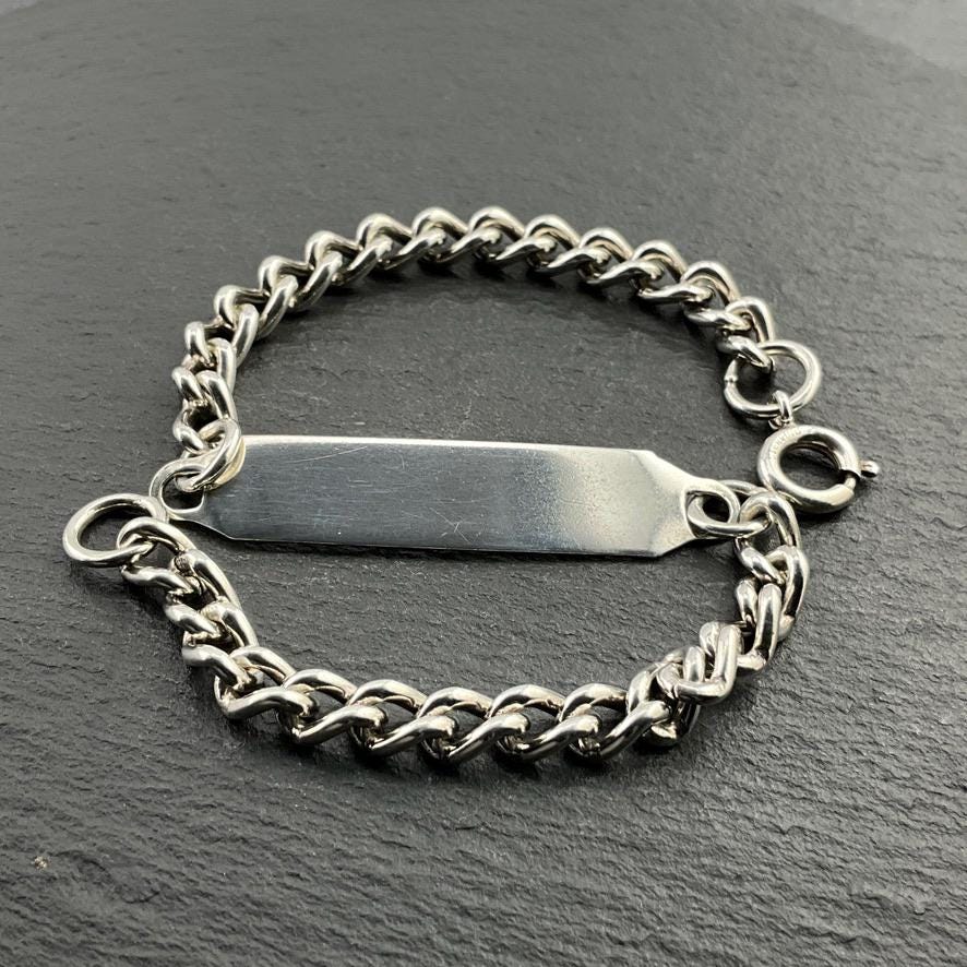 アクセサリー Vintage Silver925 ID Bracelet Vintage Sterling Silver ID Bracelet - Etsy
