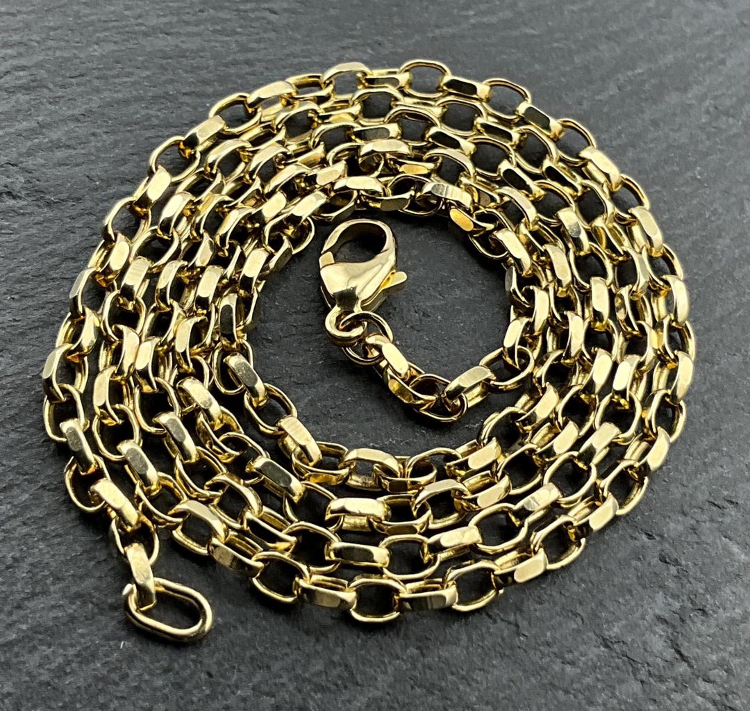 Curbed Chain Vintage 9ct Gold Curbed Rolo Belcher Chain Necklace - Etsy
