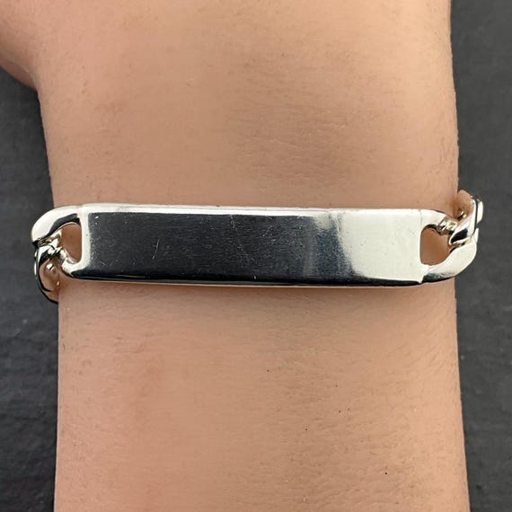 Vintage Sterling Silver ID Bracelet - Etsy