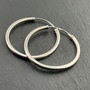 Vintage Sterling Silver Hoop Dangle Earrings