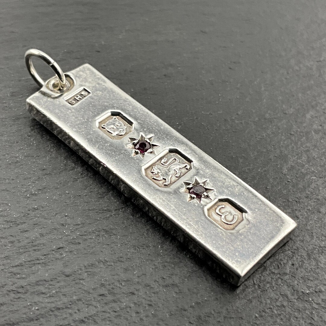 Ruby Ingot Vintage Ruby Hallmark Ingot Sterling Silver Pendant - Etsy