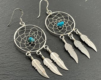 NewL Orecchini Pendenti Acchiappasogni In Argento Sterling 925 - Stile Bohémien - Gioielli Ipoallergenici Idea Regalo