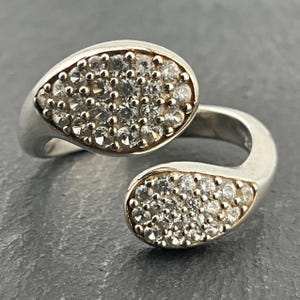 Vintage Spinel Sterling Silver Wrap Fancy Band Ring, UK Size Q, US Size 8, EU Size 56 3/4