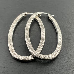 Vintage Sterling Silber gemusterte Creolen