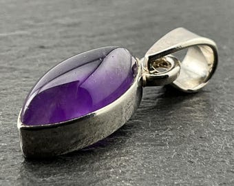 Vintage Amethyst Sterling Silver Pendant Necklace