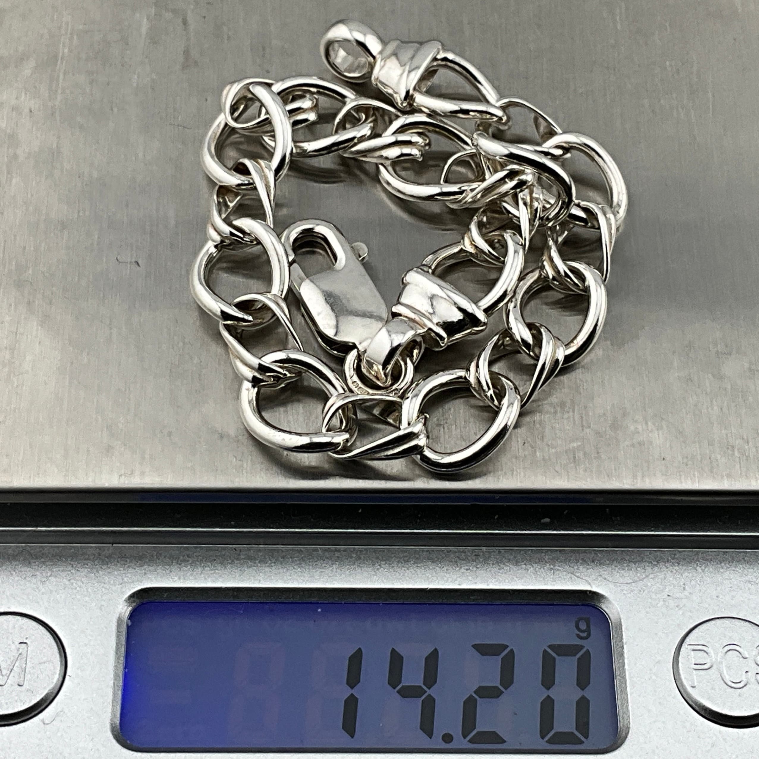 Vintage Sterling Silver Fancy Link Bracelet - Etsy