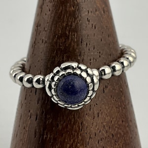 Äkta Pandora Lapis Lazuli Sterlingsilverring, UK Storlek P, US Storlek 7 1/2, EU Storlek 55 1/4