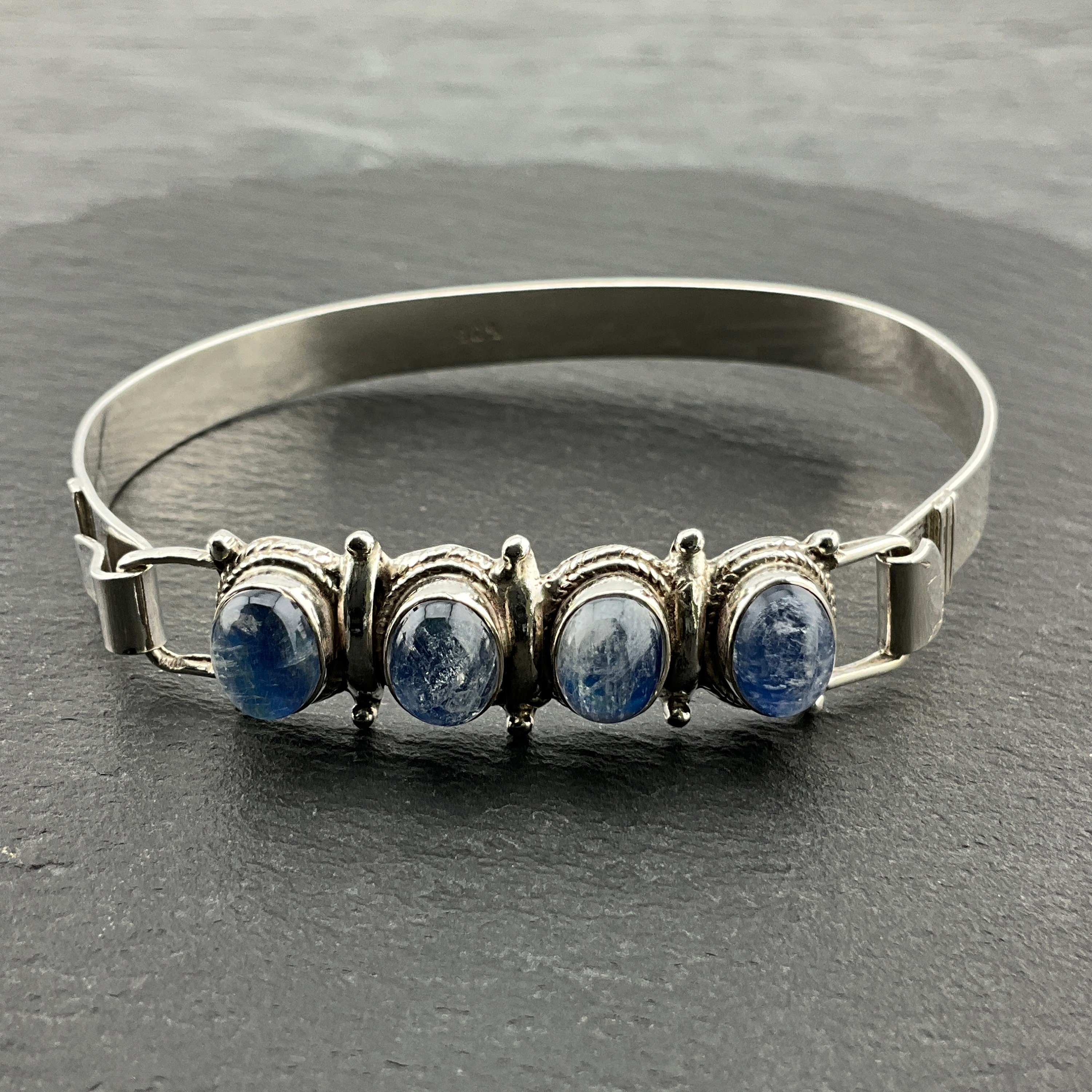 Vintage Turquoise Solid Sterling Silver Thick Hinged Bangle - Etsy